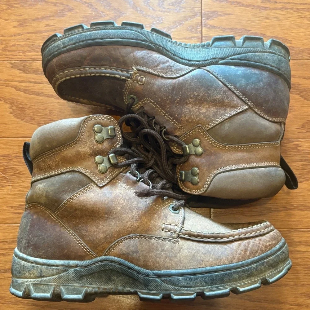 Covington Mansfield Mens 7.5 D Brown Leather Moc Toe Work Hiking Boots 37200